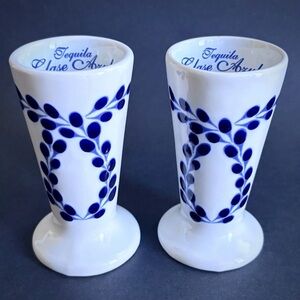 Set of two (2) CLASE AZUL Tequila ceramic footed shot EXCELLENT
